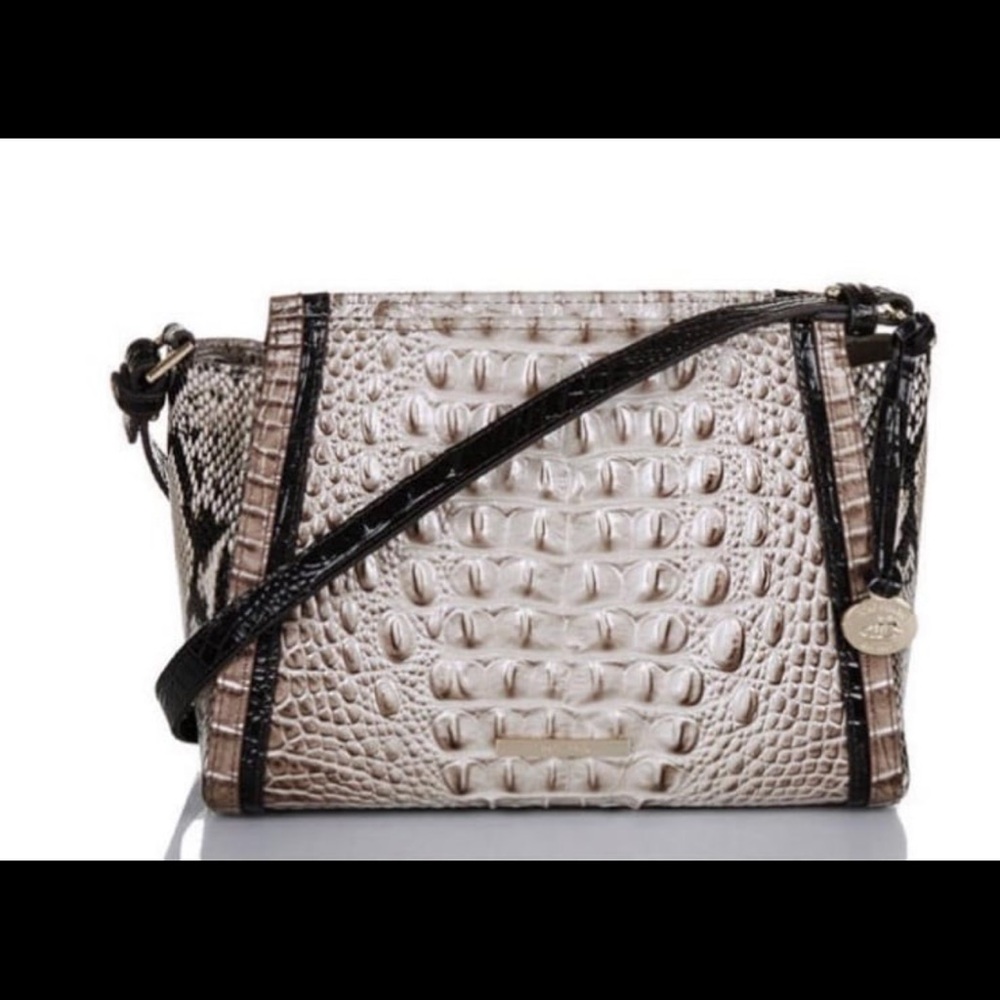 Brahmin Cream and Brown Crossbody Bag